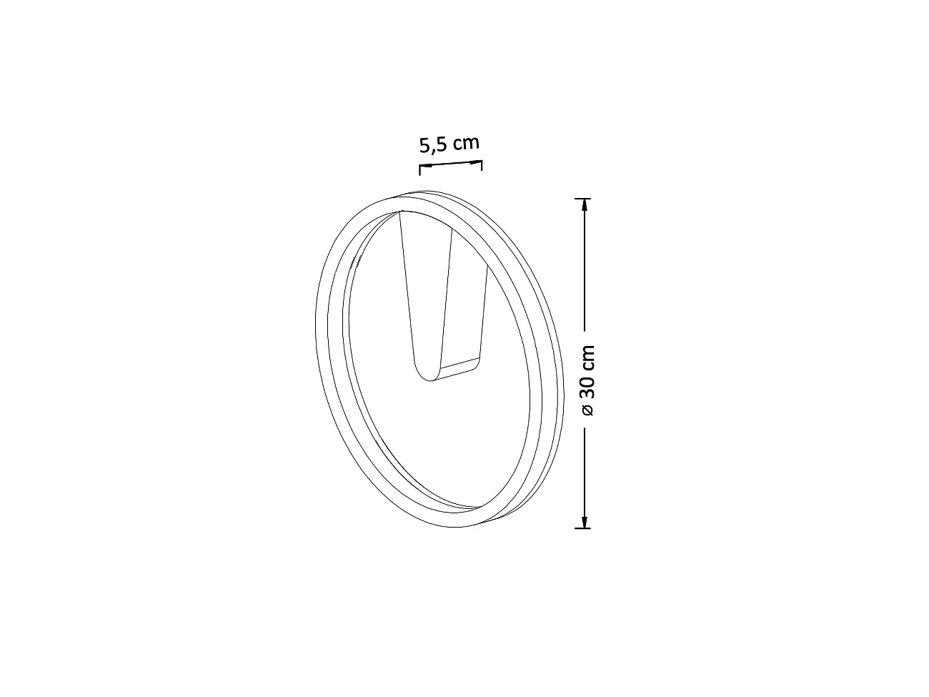 Applique minimaliste anneau LED noir - Scott