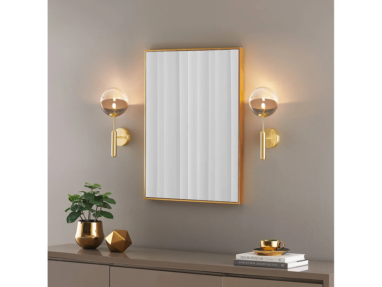 Applique murale dorée verre bicolor - Armela