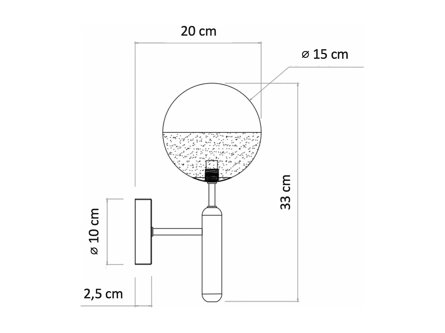 Applique murale dorée verre bicolor - Armela