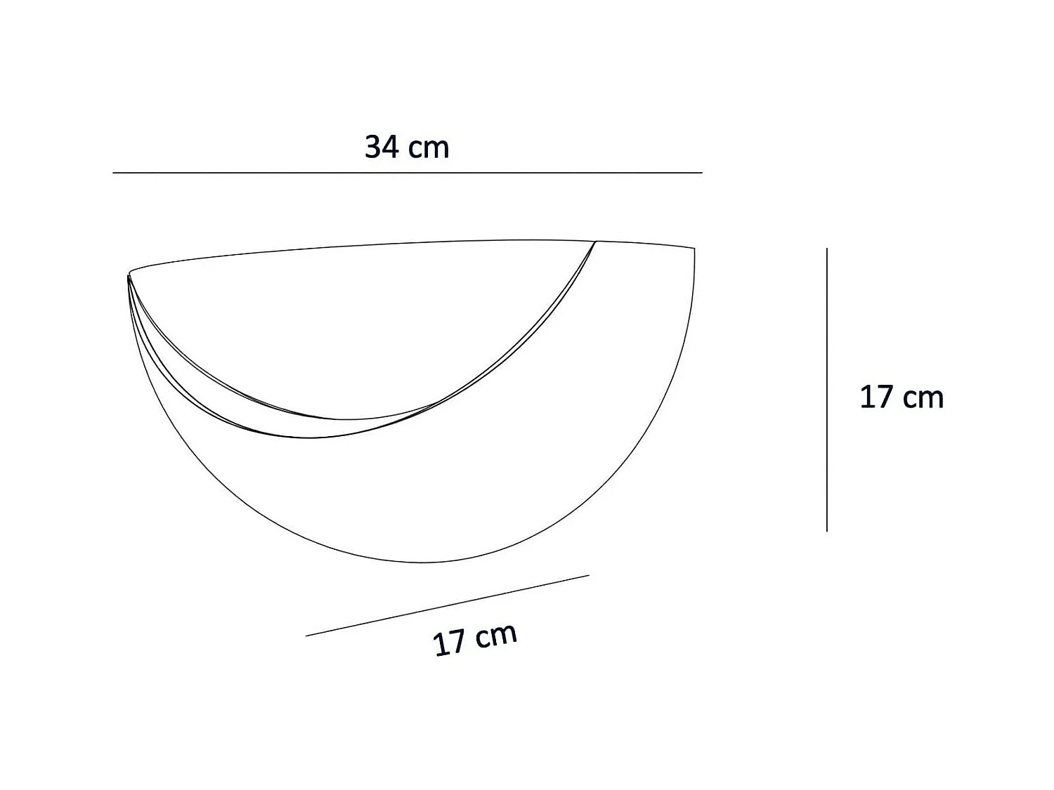 Applique demi-circulaire blanche en gypse - Gillian
