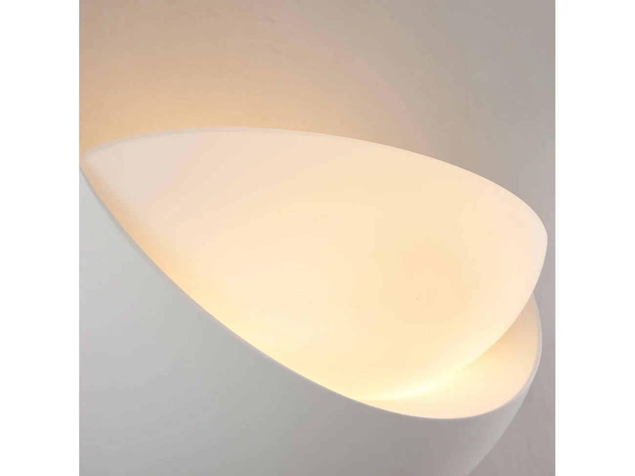 Applique demi-circulaire blanche en gypse - Gillian