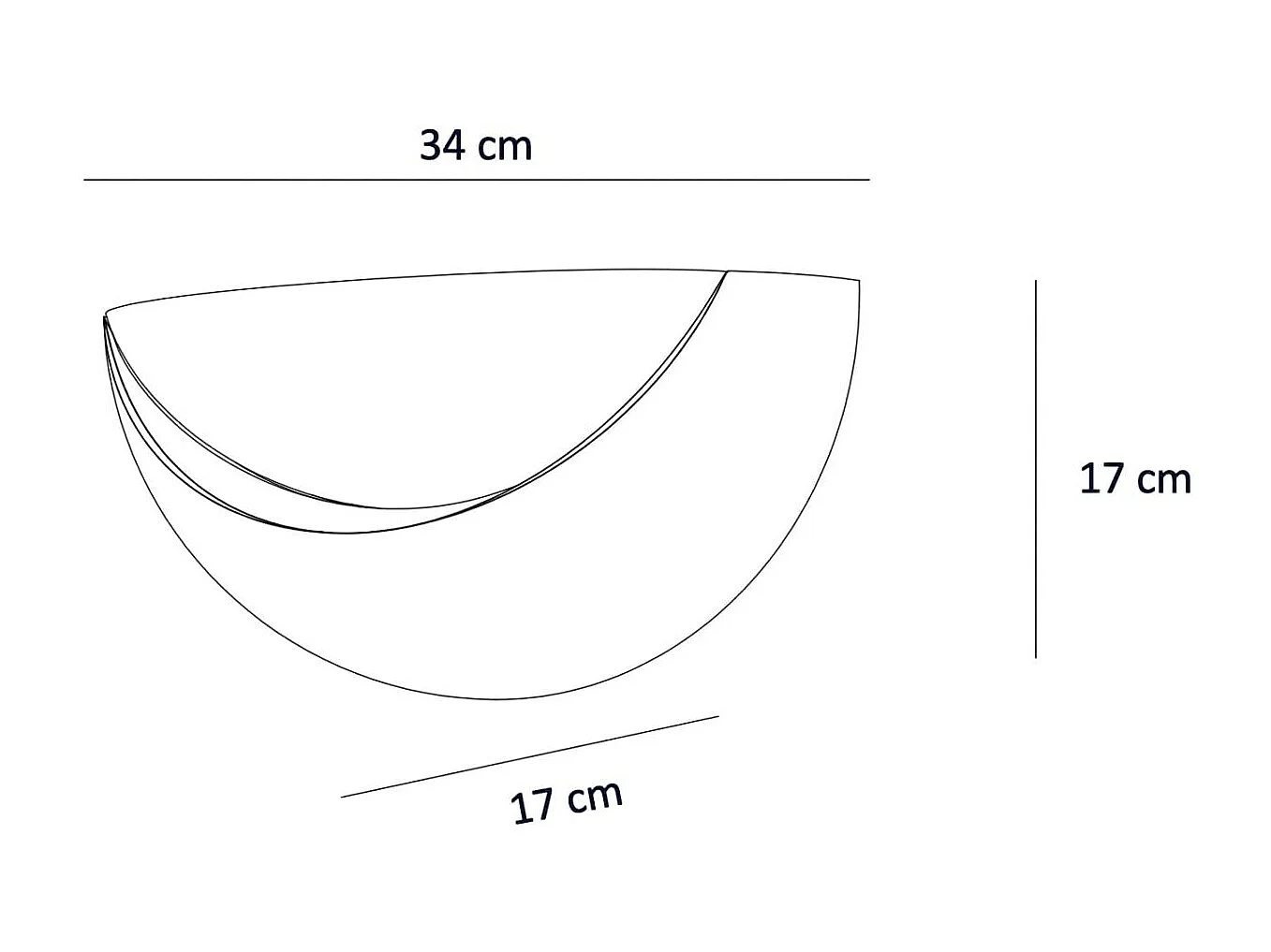 Applique demi-circulaire blanche en gypse - Gillian