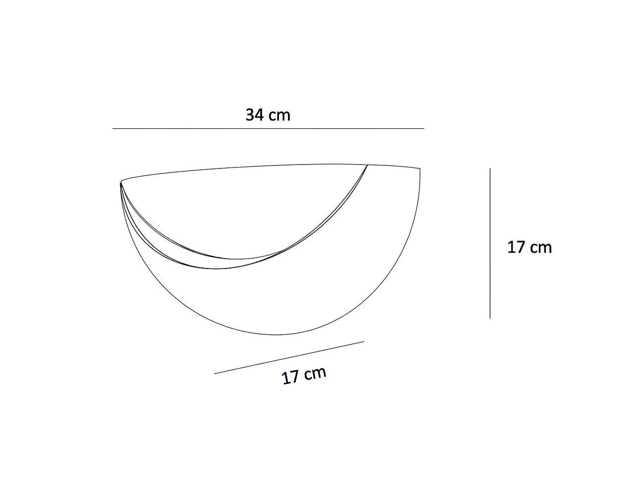 Applique demi-circulaire blanche en gypse - Gillian