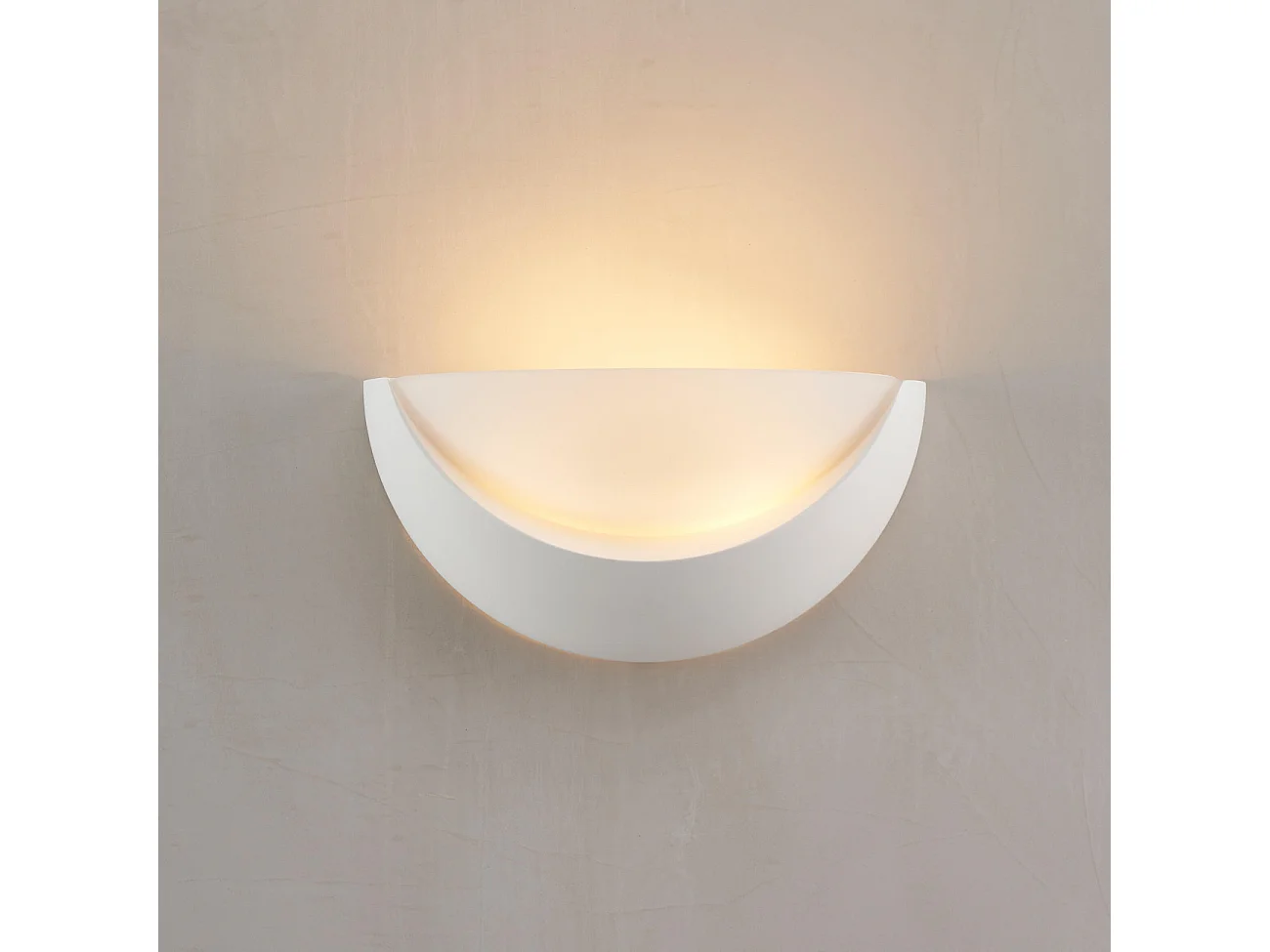 Applique demi-circulaire blanche en gypse - Gillian