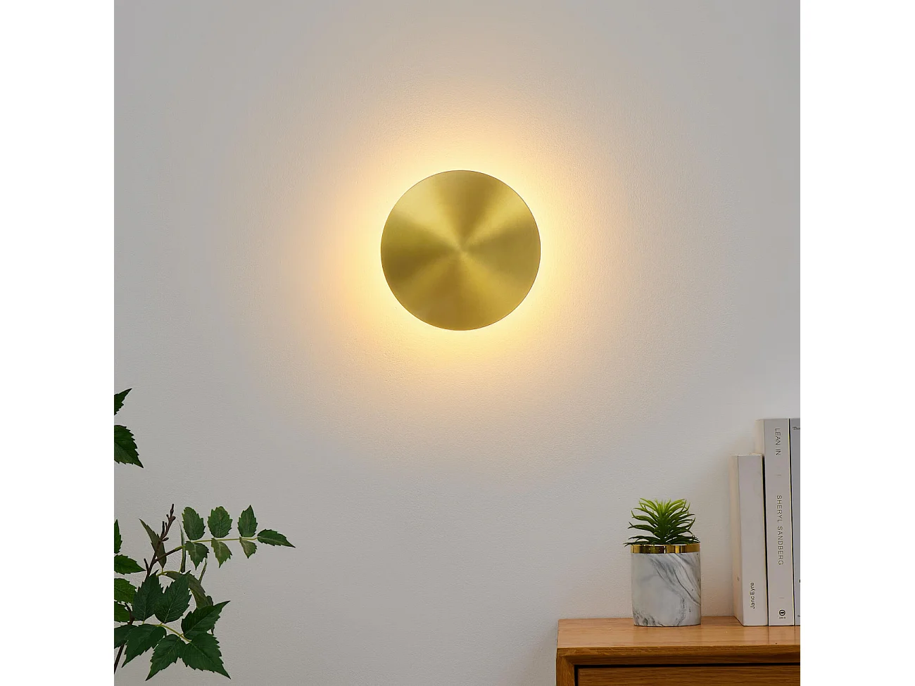 Applique murale ronde finition laiton LED intégrée 18 cm - Dorenis