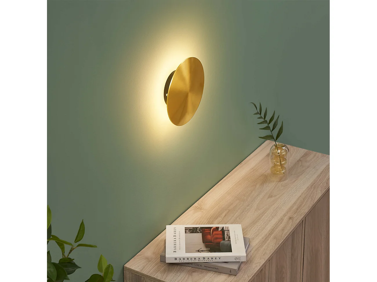 Applique murale ronde finition laiton LED intégrée 18 cm - Dorenis