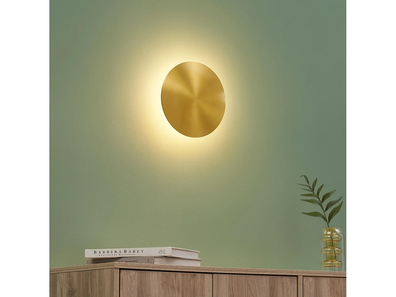 Applique murale ronde finition laiton LED intégrée 18 cm - Dorenis