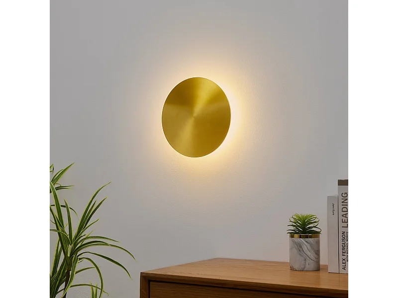 Applique murale ronde finition laiton LED intégrée 18 cm - Dorenis