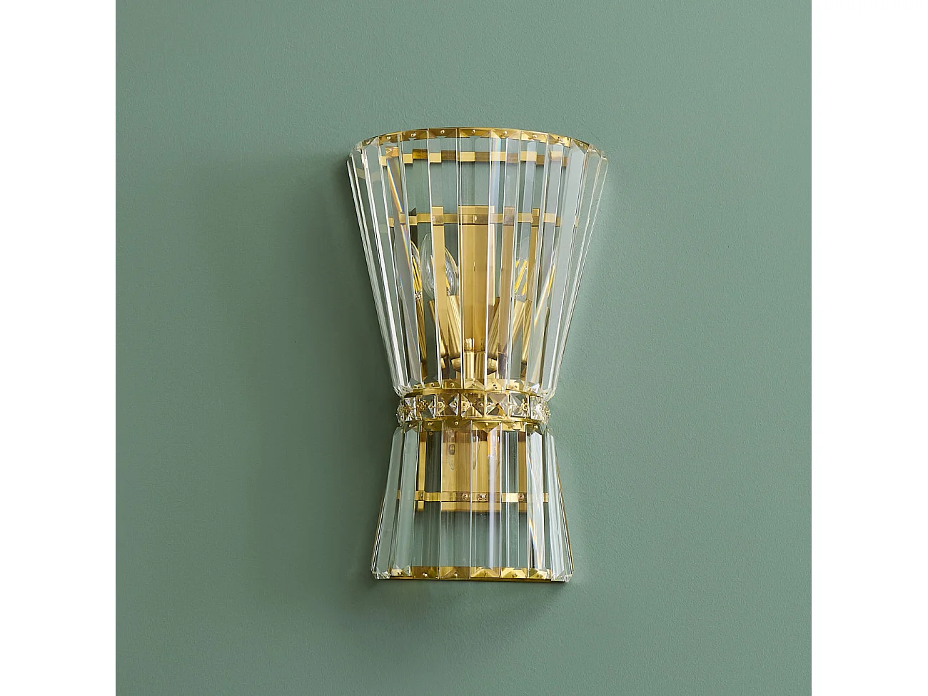 Applique chic cristal transparent et métal doré - Giova