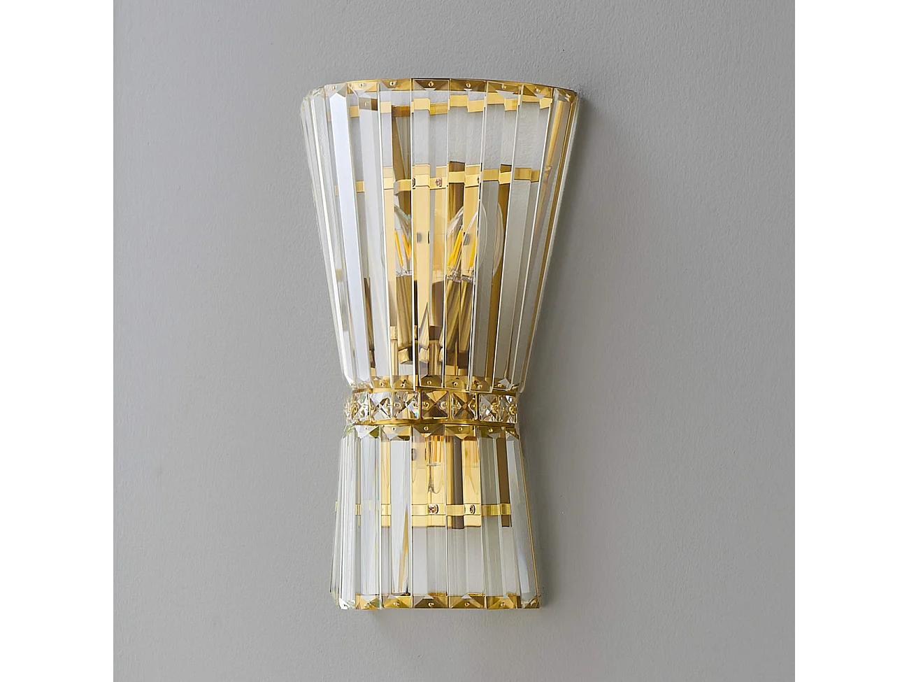 Applique chic cristal transparent et métal doré - Giova