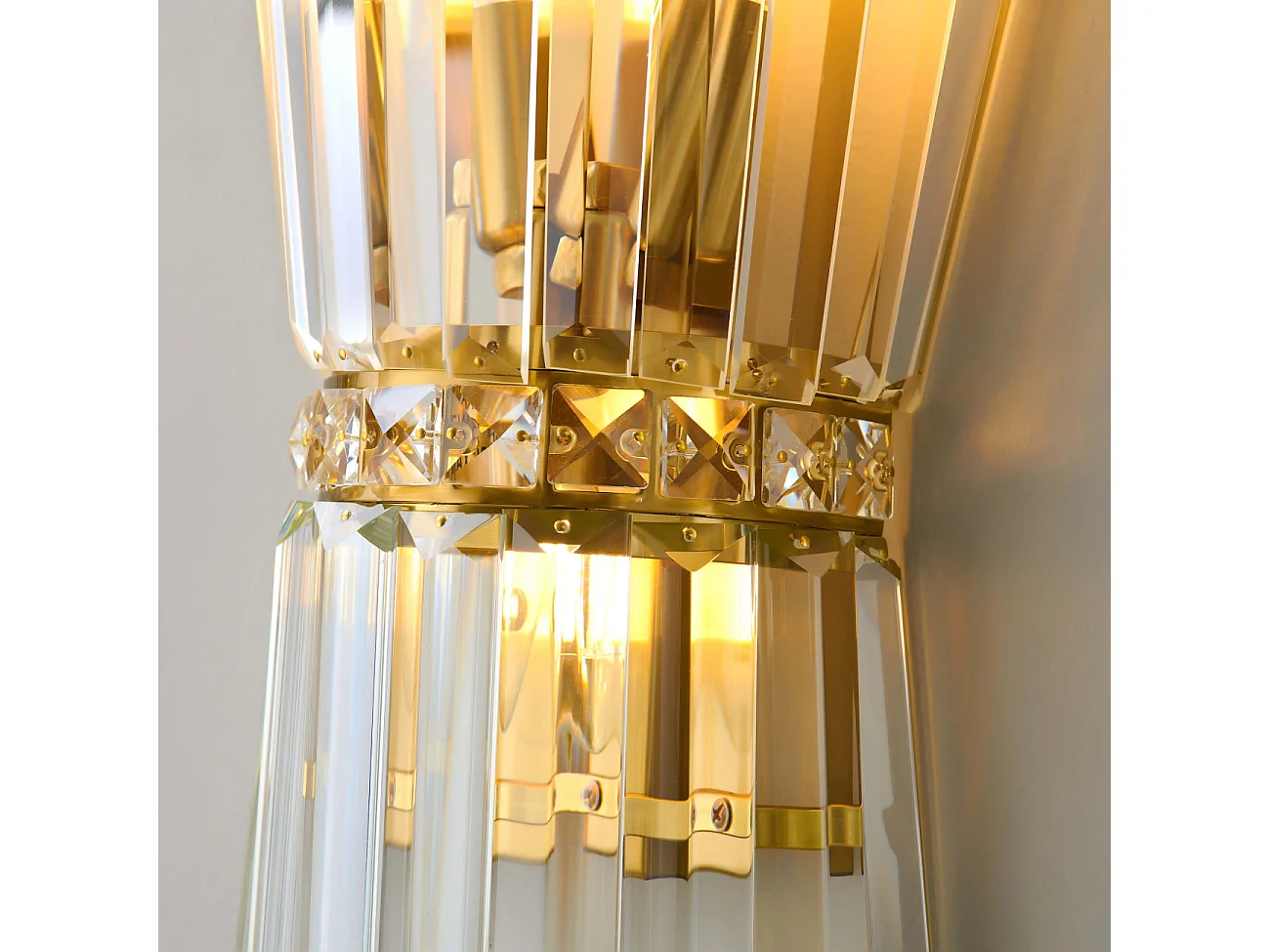 Applique chic cristal transparent et métal doré - Giova