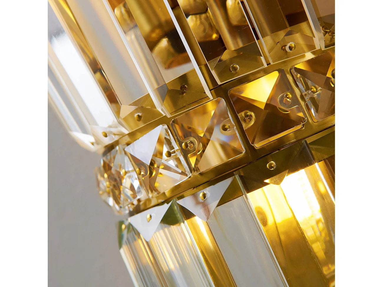 Applique chic cristal transparent et métal doré - Giova