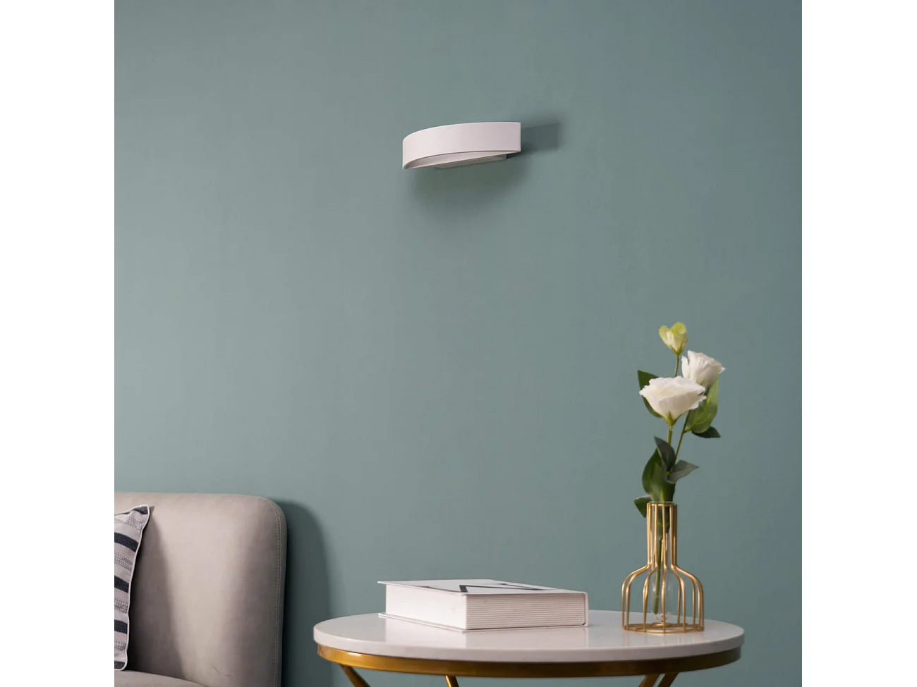 Applique blanche demi-cercle LED - Attica