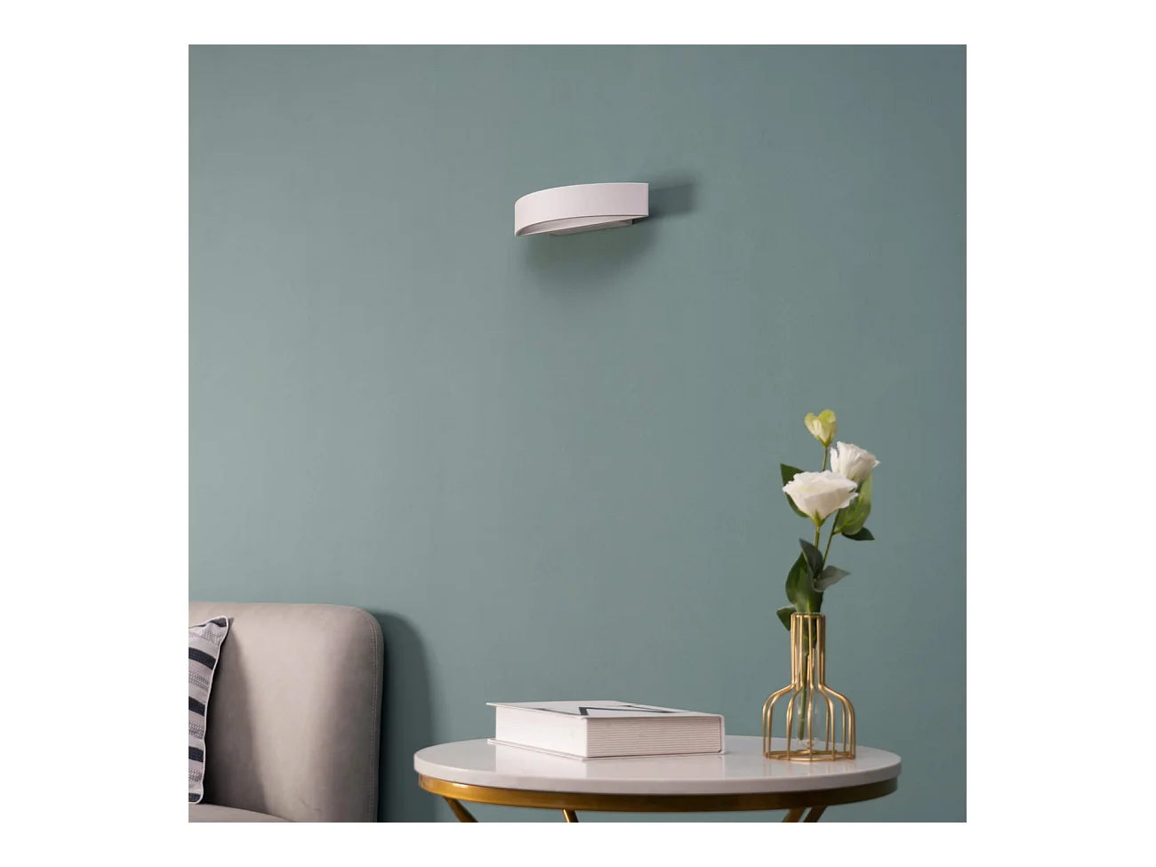 Applique blanche demi-cercle LED - Attica