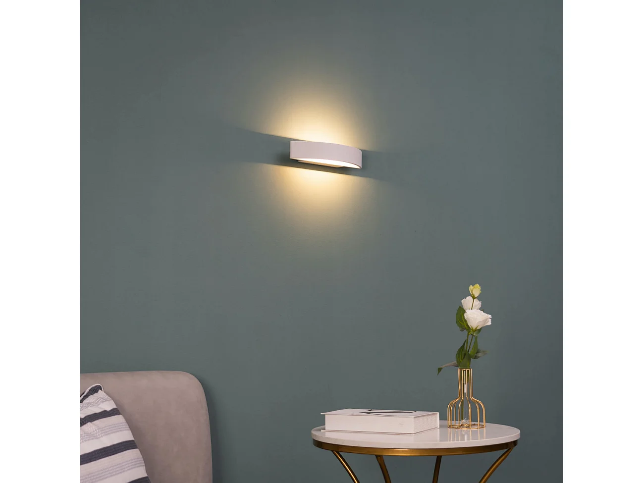 Applique blanche demi-cercle LED - Attica
