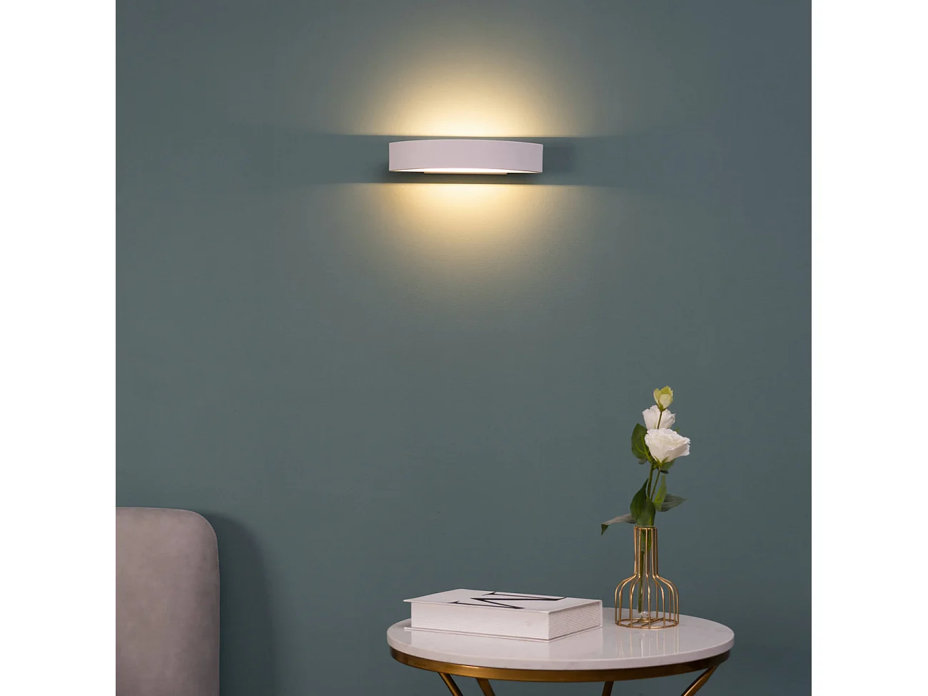 Applique blanche demi-cercle LED - Attica