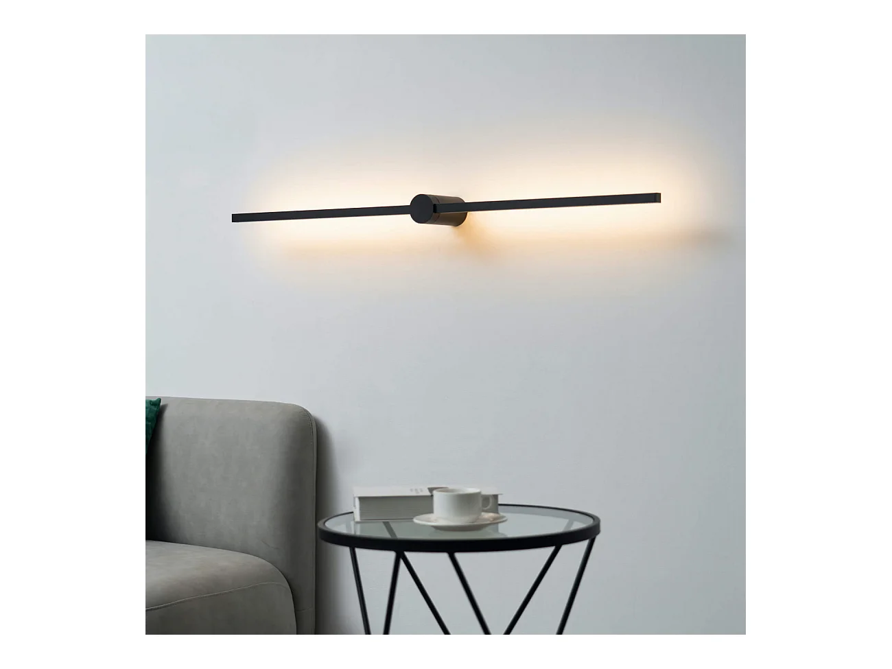 Longue applique ultra design noire 113 cm - Eydon