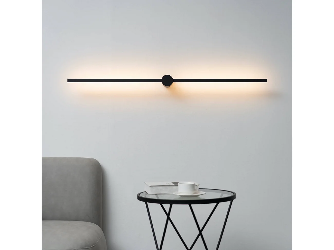 Longue applique ultra design noire 113 cm - Eydon