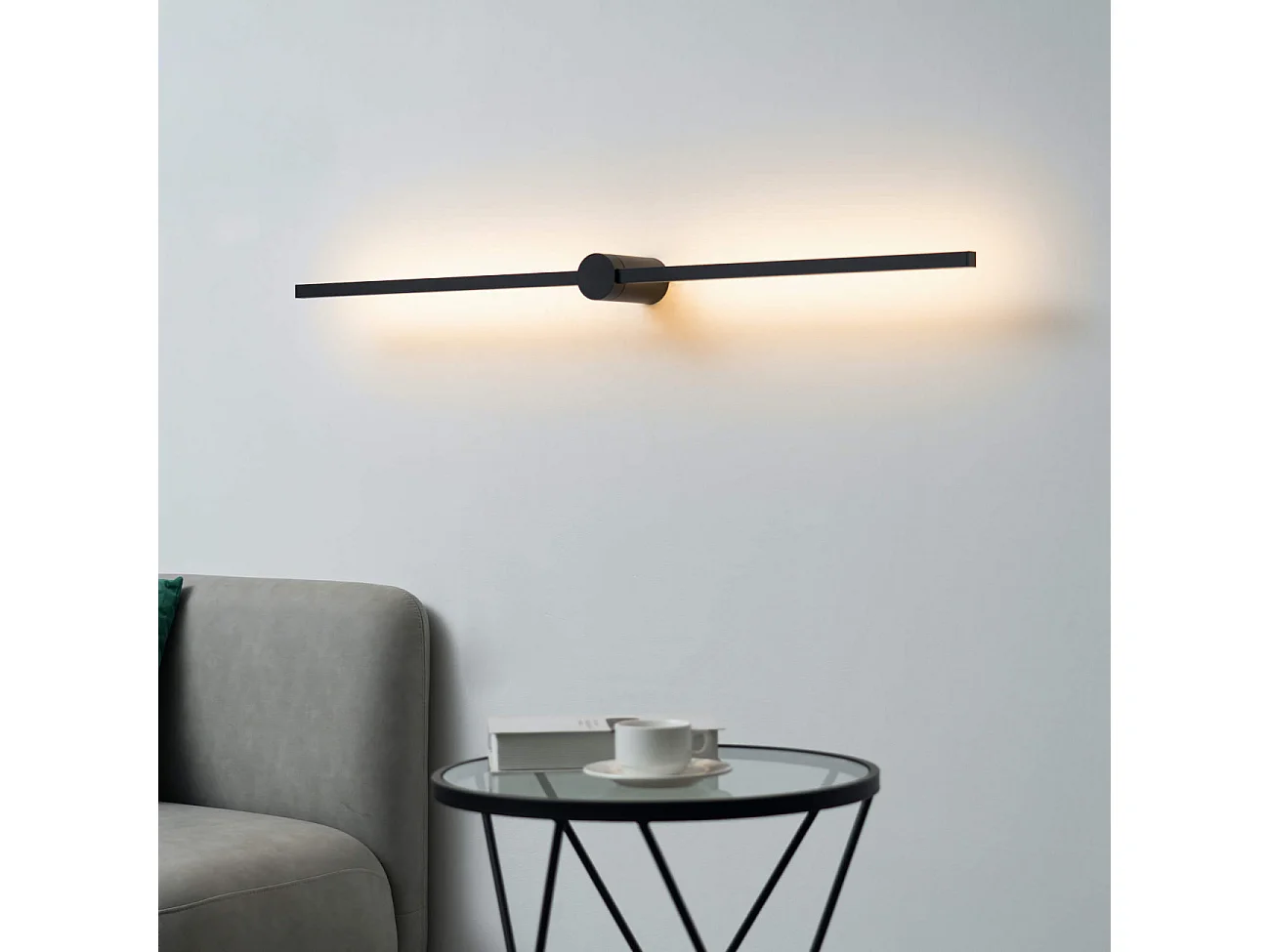 Longue applique ultra design noire 113 cm - Eydon