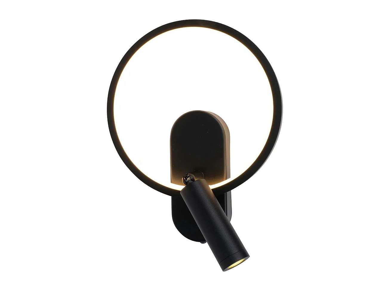 Applique noire double lumière avec liseuse centrée - Lona