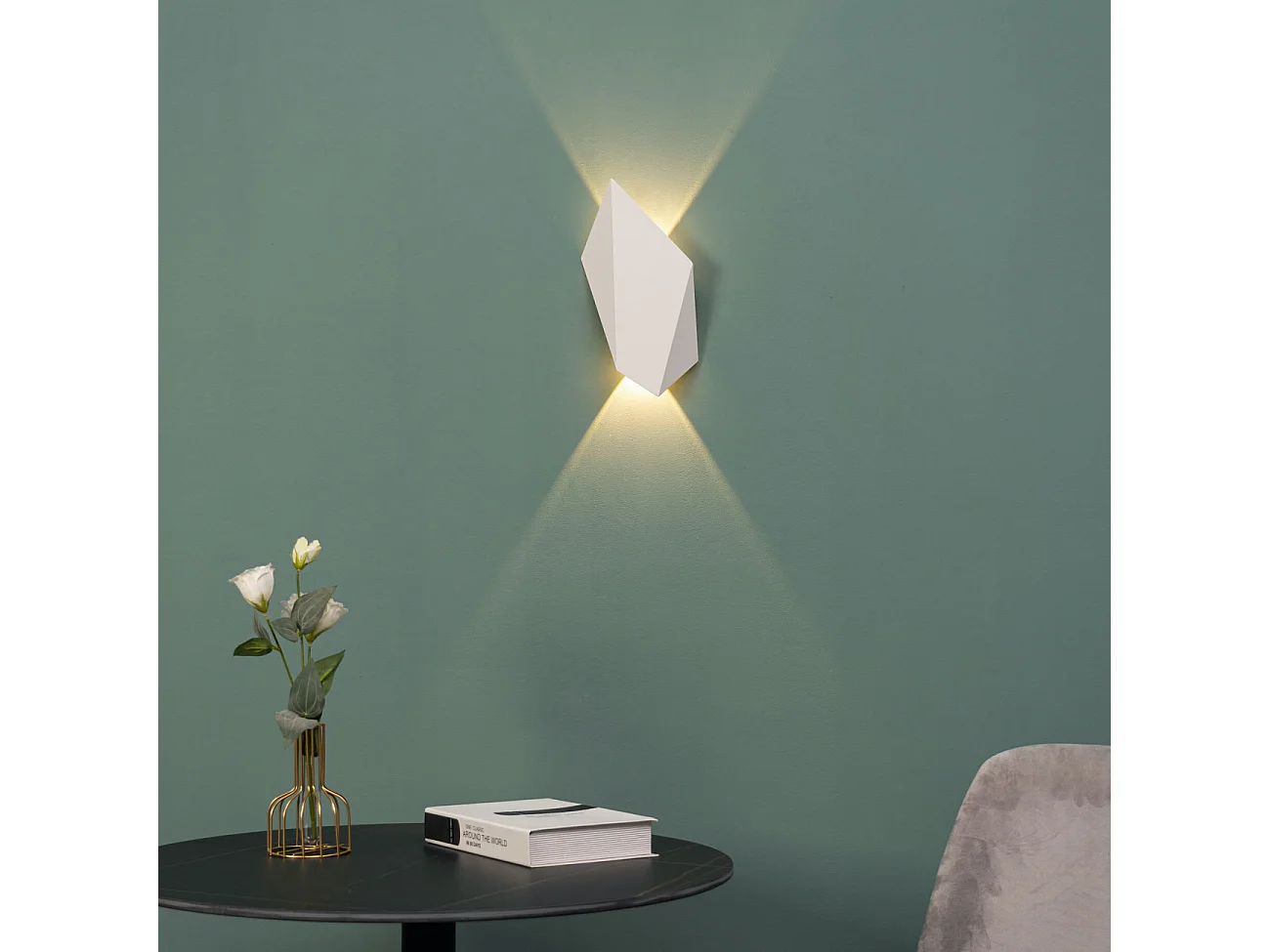 Applique blanche LED au design géométrique - Giada