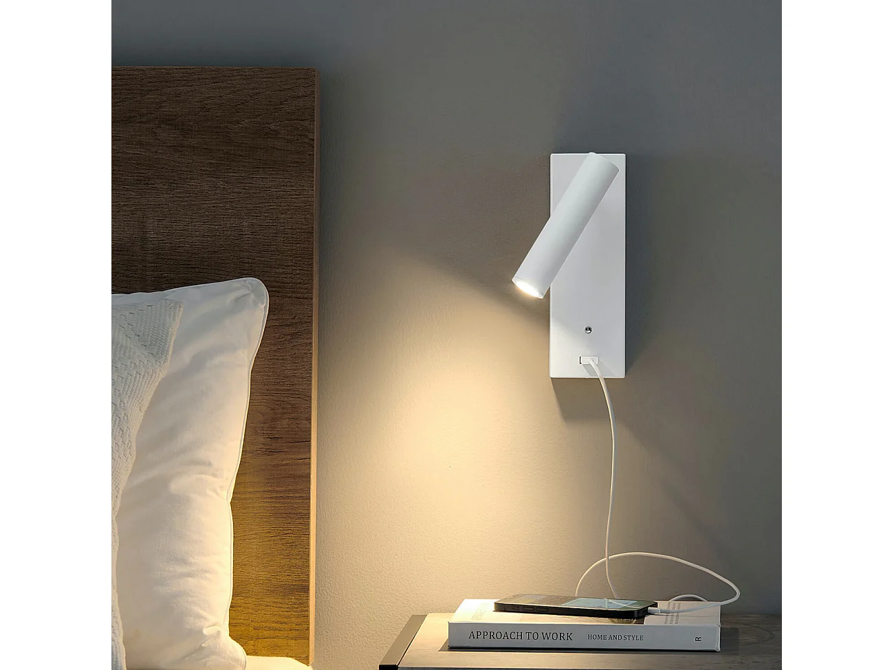 Applique LED liseuse avec port USB - Tofino