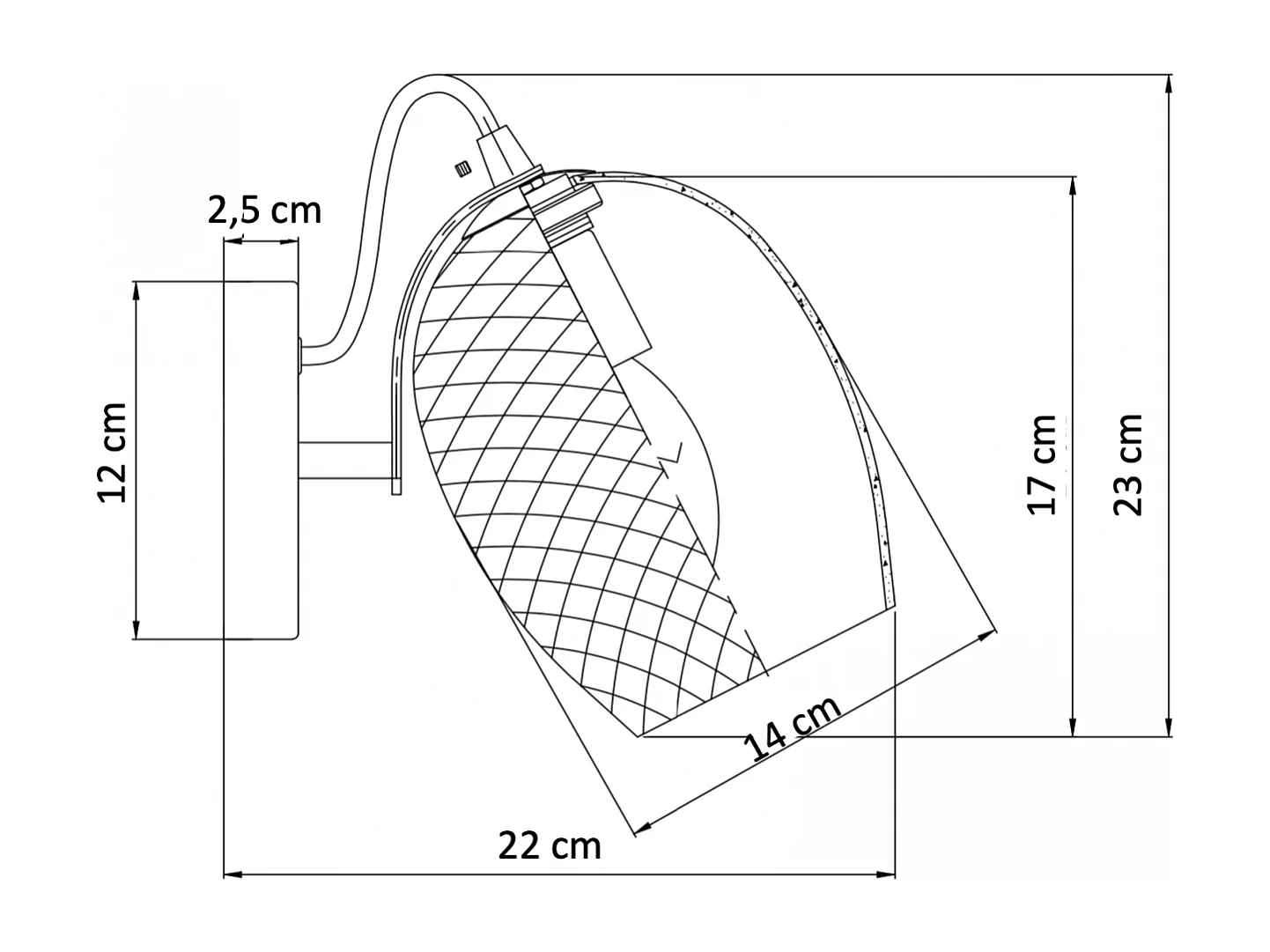 Applique chromée verre transparent texturé - Cassia