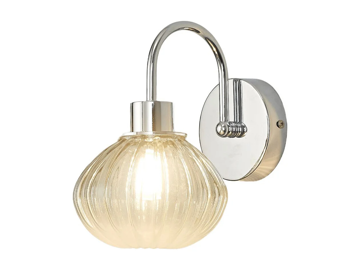 Petite applique murale tendance métal chromé et verre coloré - Seren