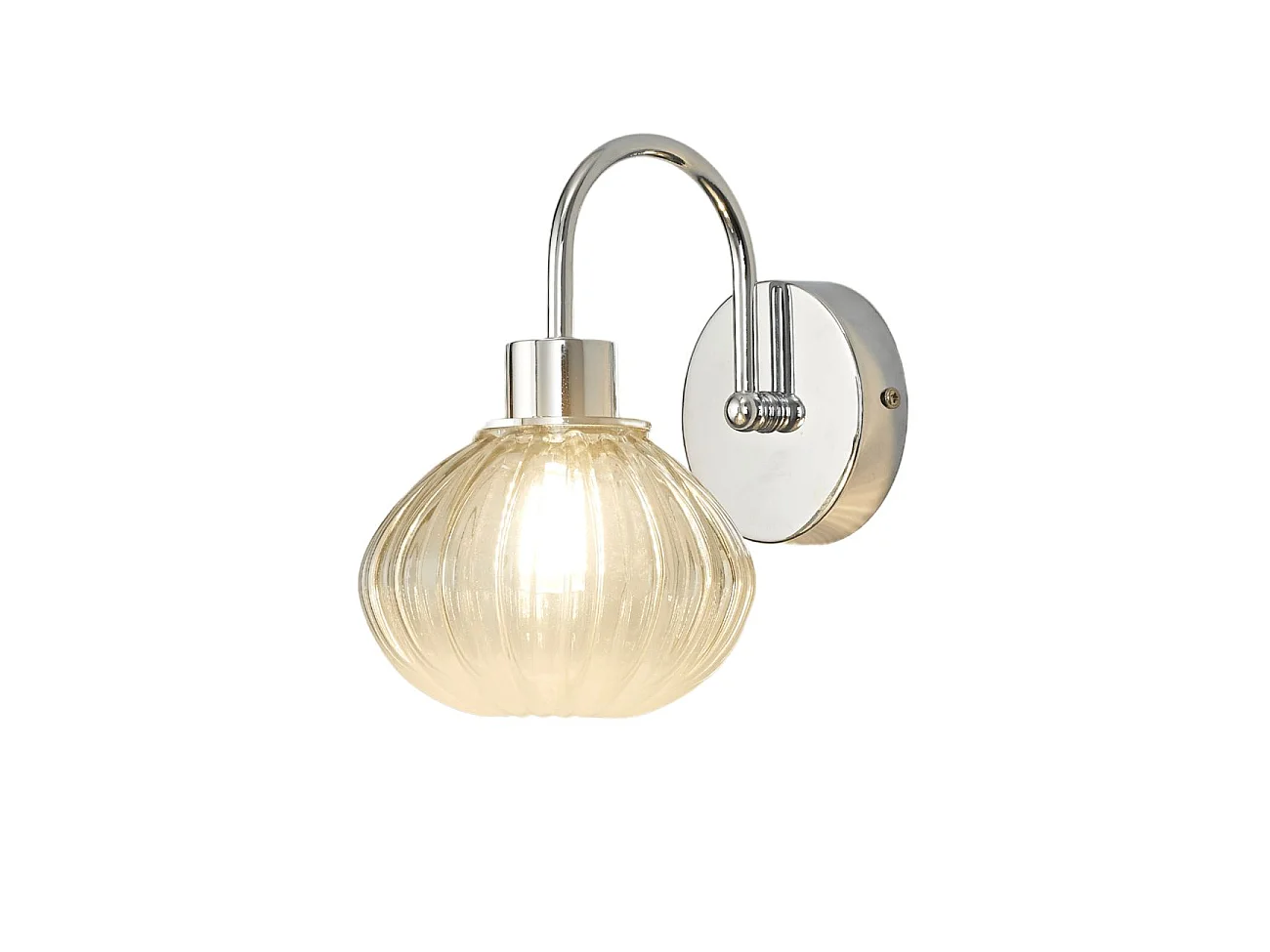 Petite applique murale tendance métal chromé et verre coloré - Seren