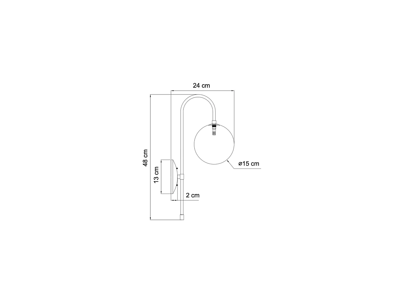Applique vintage métal doré et verre blanc - Oriol