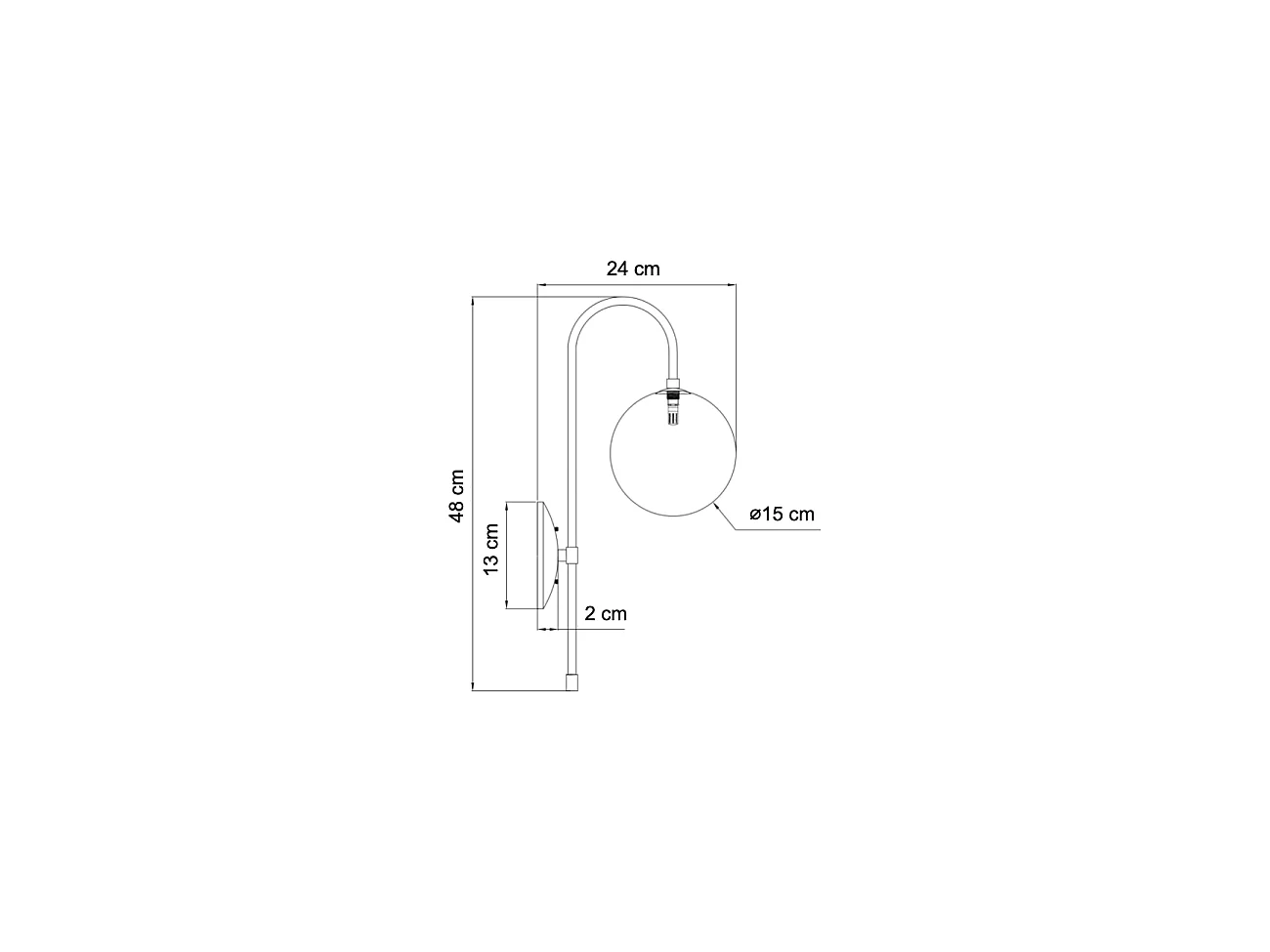 Applique vintage métal doré et verre blanc - Oriol