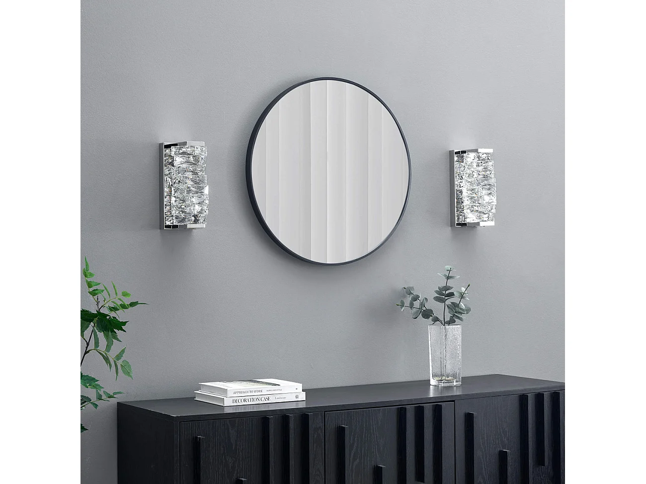 Applique métal chromé et cristaux - Elina