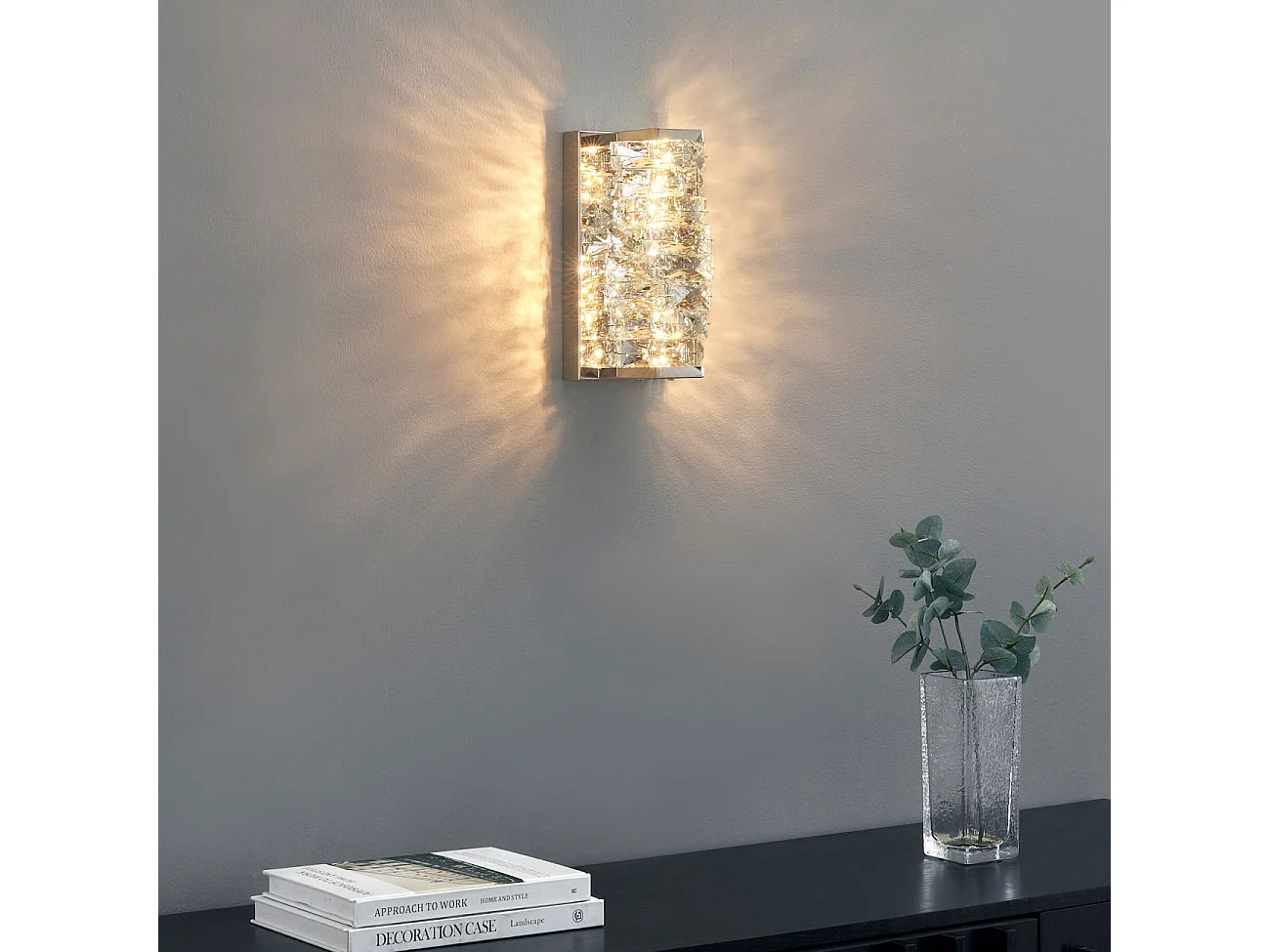 Applique métal chromé et cristaux - Elina