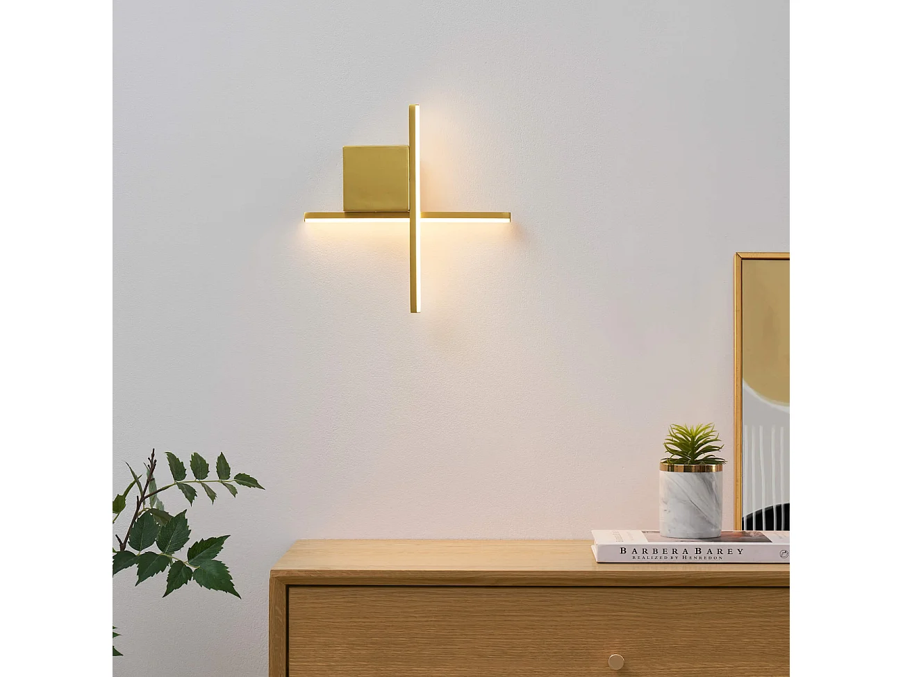 Applique laiton bras entrecroisé LED 30 cm - Fabio