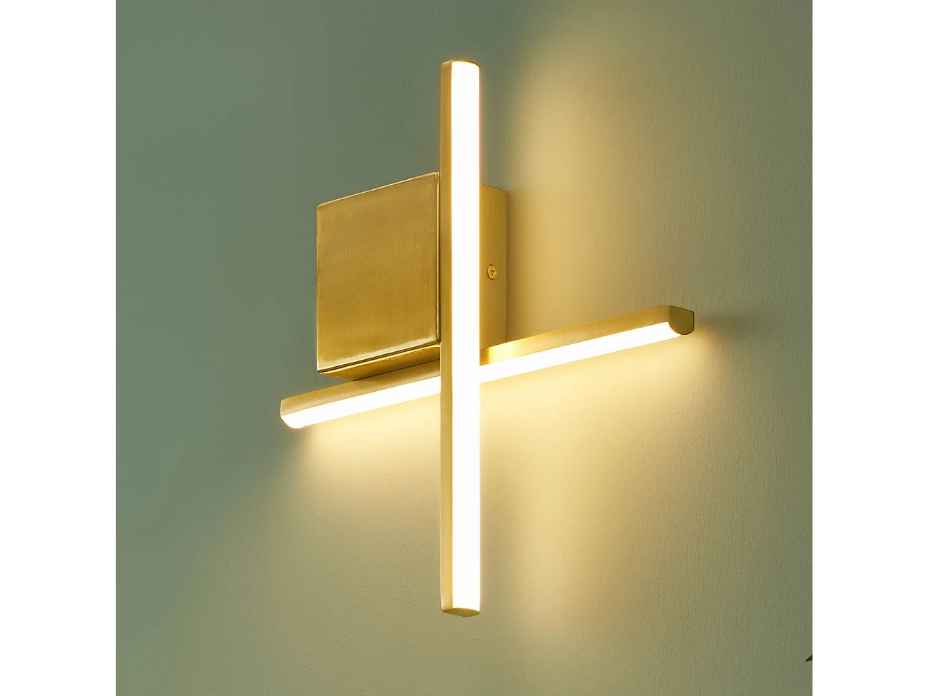 Applique laiton bras entrecroisé LED 30 cm - Fabio