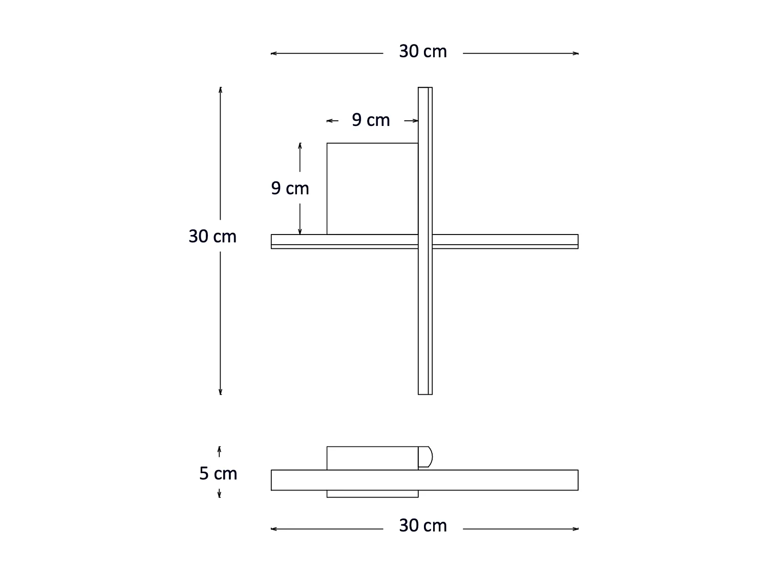 Applique laiton bras entrecroisé LED 30 cm - Fabio