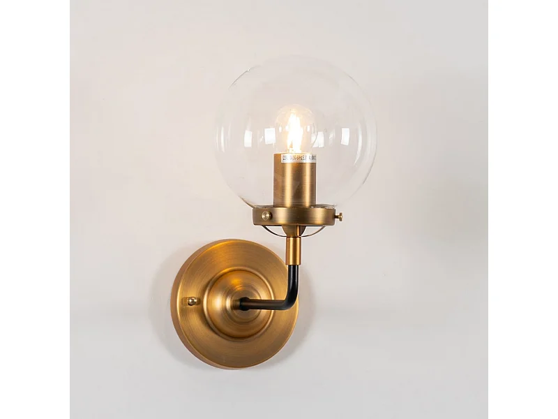 Applique Murale avec boule en Verre Transparent - Zenith