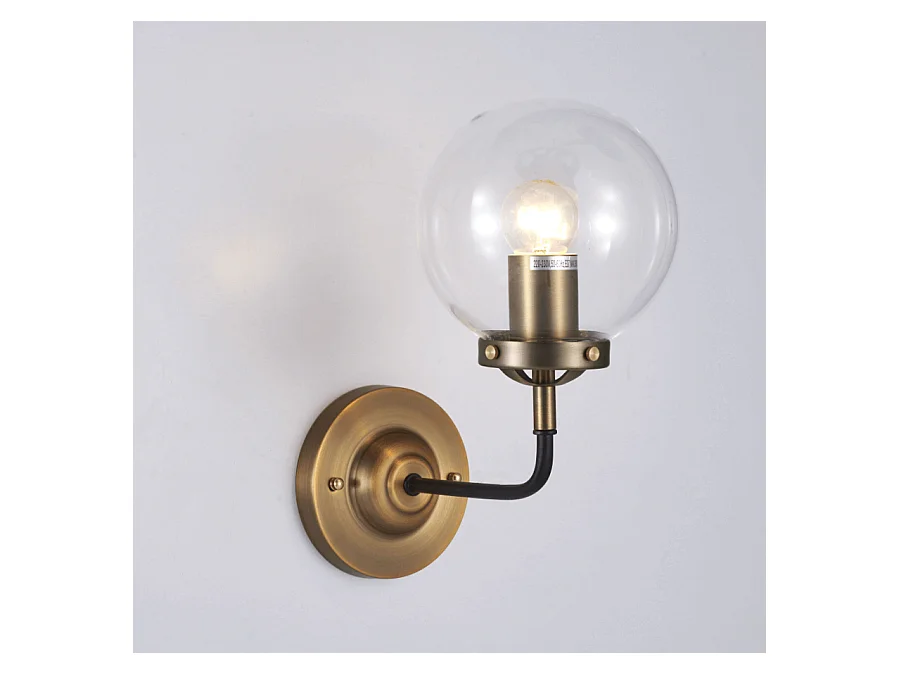 Applique Murale avec boule en Verre Transparent - Zenith