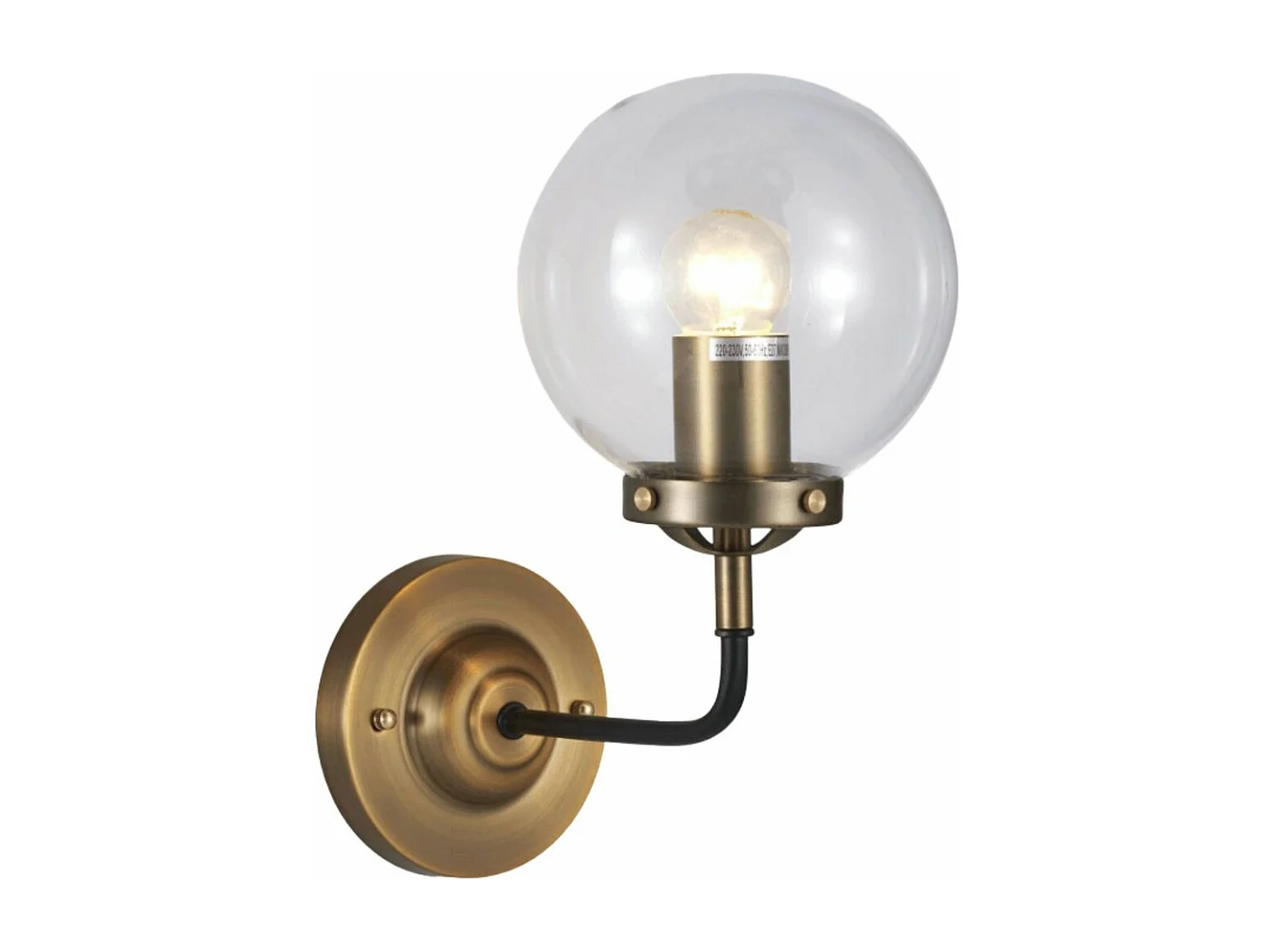 Applique Murale avec boule en Verre Transparent - Zenith