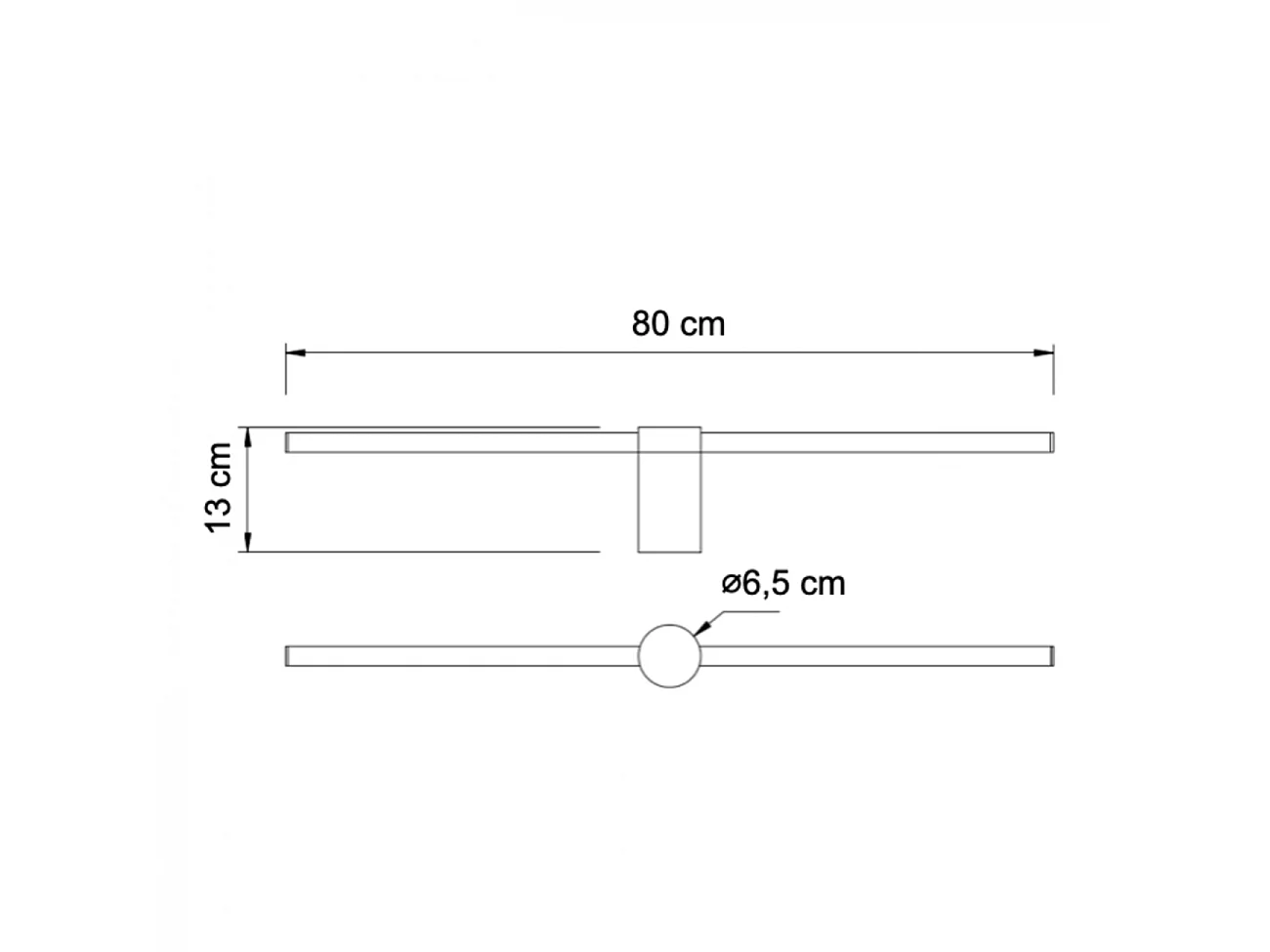 Longue applique LED éclairage indirect 80 cm - Eydon
