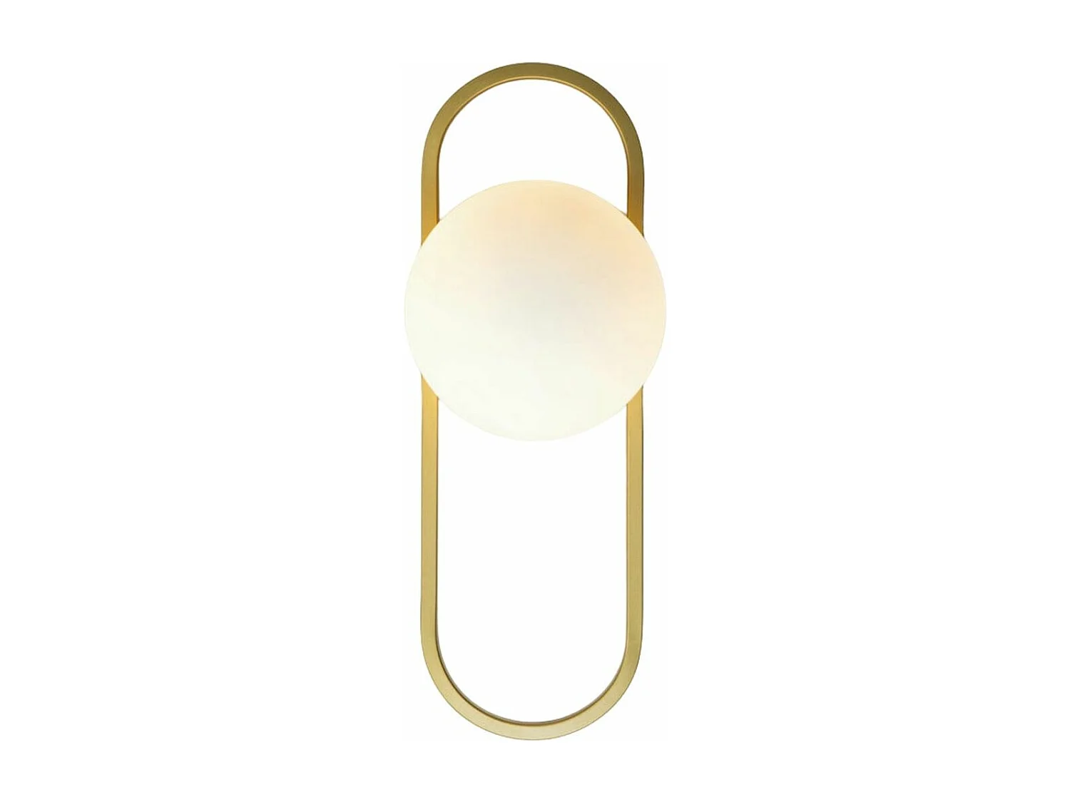 Applique murale vintage dorée à verre blanc - Belisto