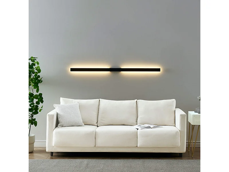 Longue applique murale noire extérieur 144 cm - Sambai