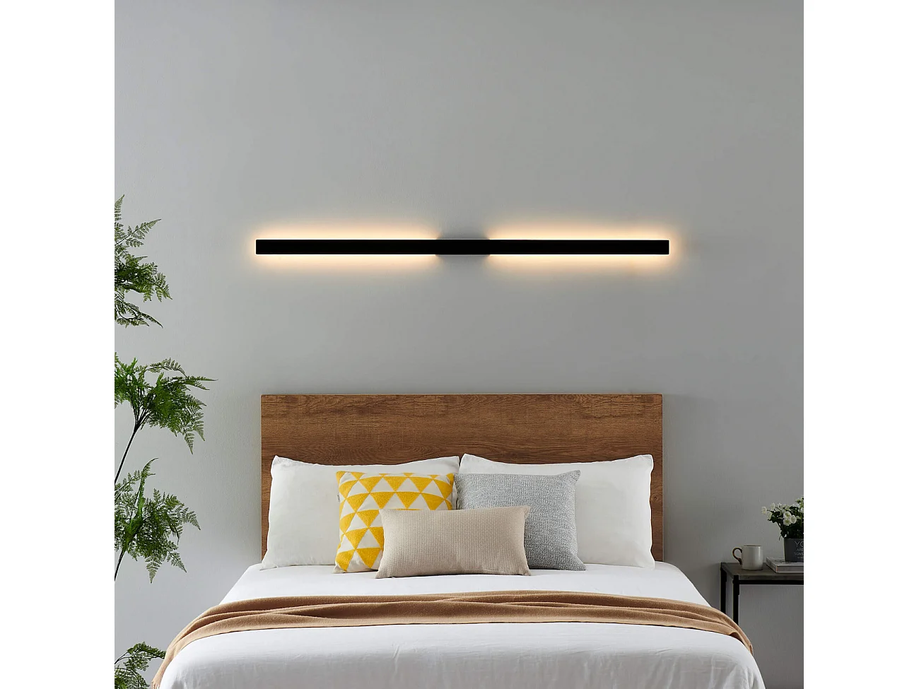 Longue applique murale noire extérieur 144 cm - Sambai