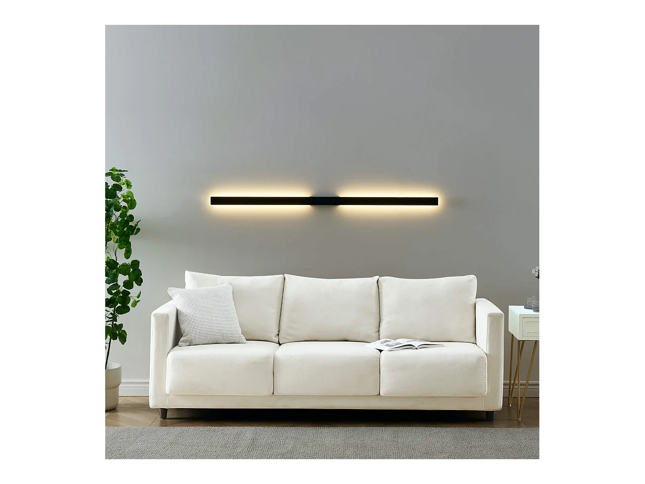 Longue applique murale noire extérieur 144 cm - Sambai
