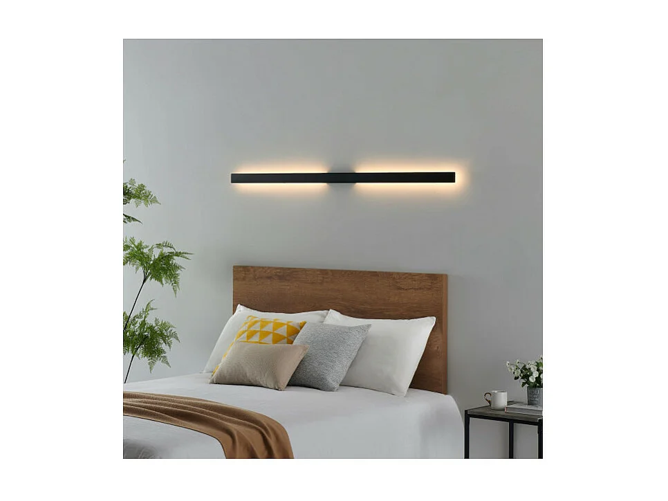 Longue applique murale noire extérieur 144 cm - Sambai