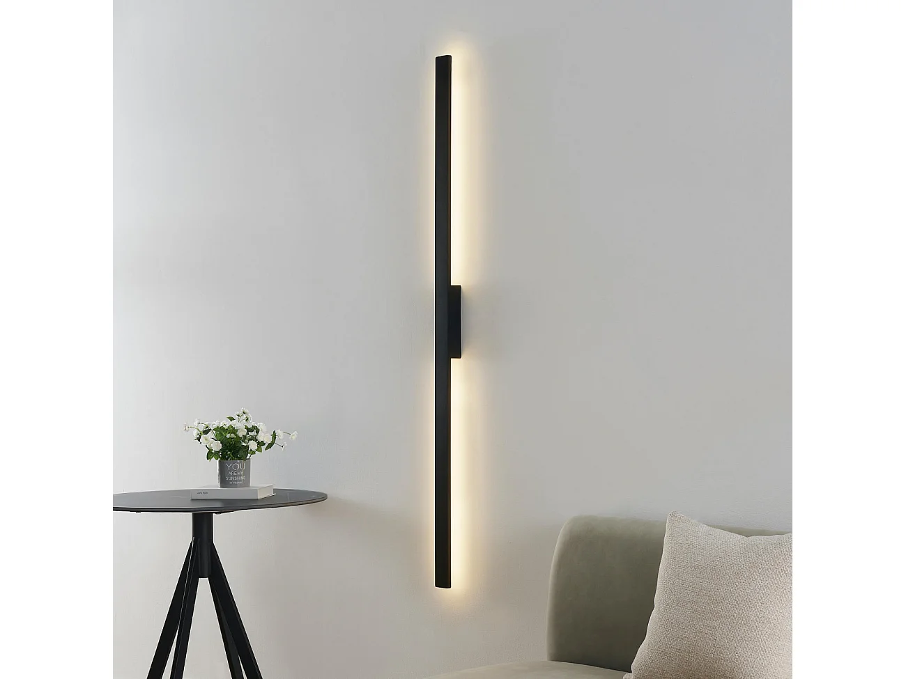 Longue applique murale noire extérieur 144 cm - Sambai