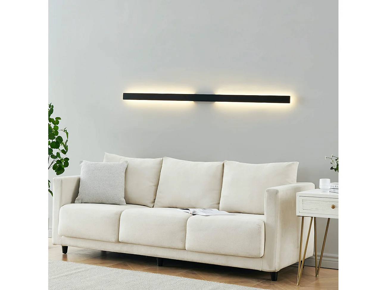 Longue applique murale noire extérieur 144 cm - Sambai