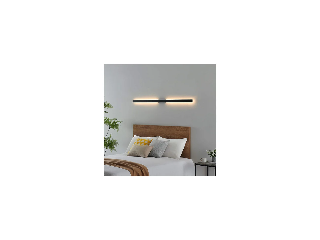 Longue applique murale noire extérieur 144 cm - Sambai
