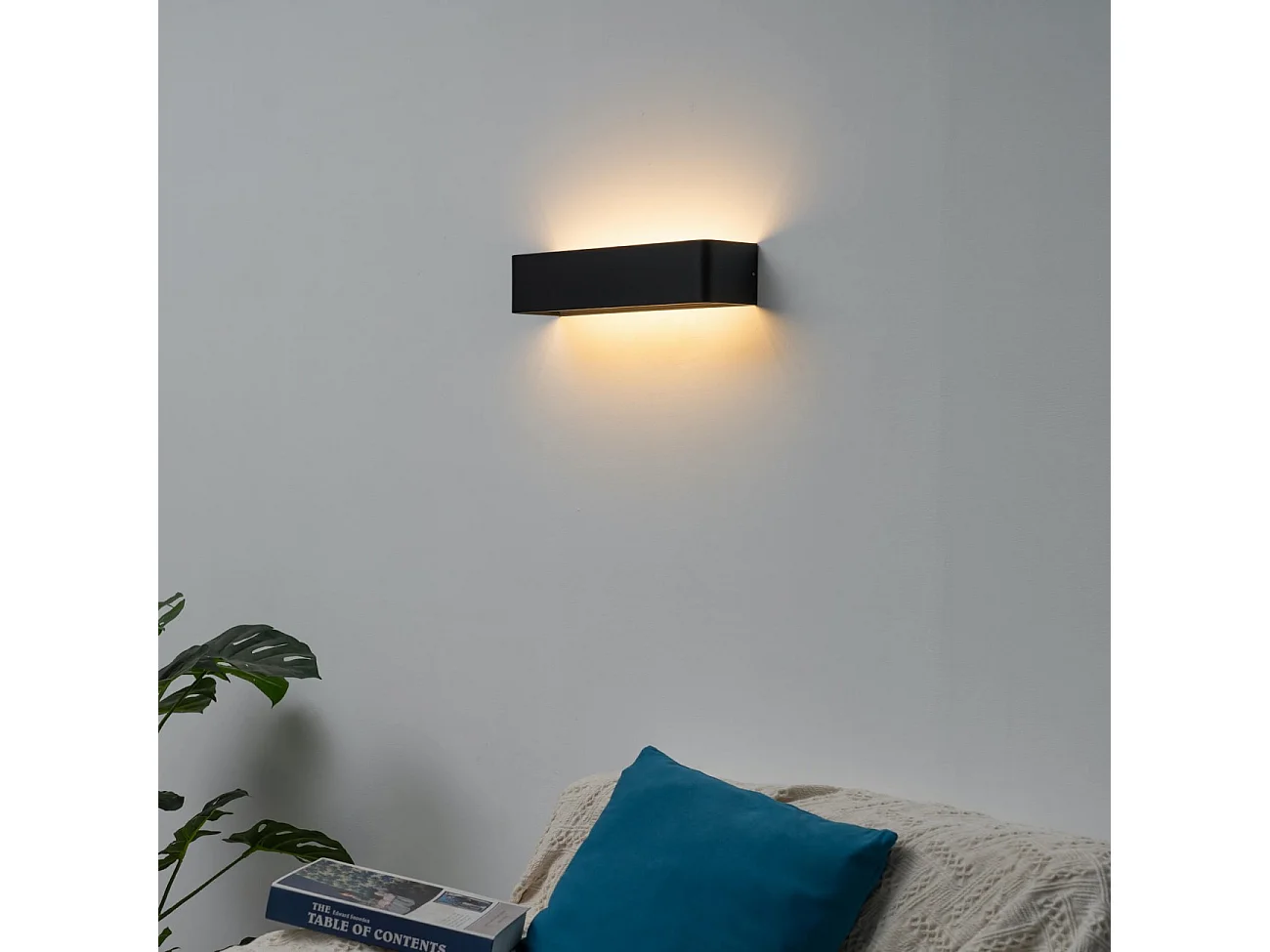 Applique murale LED noire 12W - 37 cm - Quadra