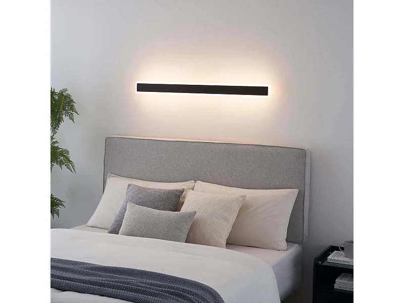 Longue applique noire 103 cm en aluminium IP54 - Mattea